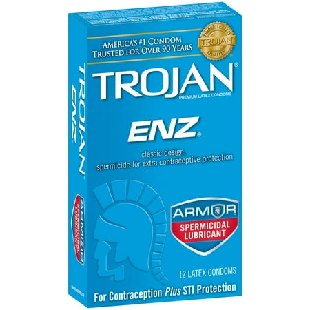 Trojan ENZ Latex Condoms with Spermicidal Lubricant, 12.0 CT