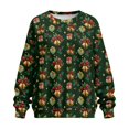 thumbnail image 4 of SCRAWLGOD Christmas Holly Bell Box Star Dark Green Womens Long Sleeve Shirts with Pockets Loose Fitting Fashionable Clothes Fall Casual Crewneck Drop Shoulder Pullover Sweatshirts, XL, 4 of 7