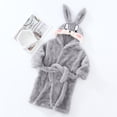 thumbnail image 2 of larppty Toddler Baby boys Girls Cartoon Bathrobe Flannel Robe Winter Night-robe(6-7 Years,Grey), 2 of 4