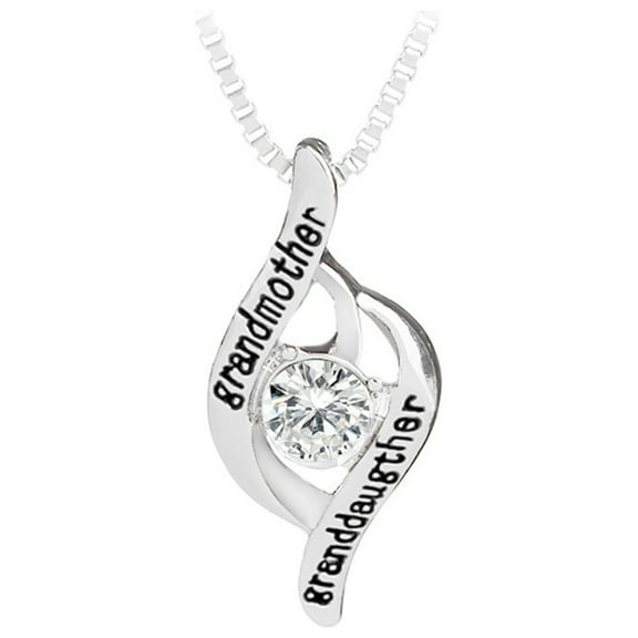 Oval Sparkle Birthstone Pendant Necklace, 925 Sterling Silver Gemstone Pendant Anniversary Birthday Gifts for Grandmother Granddaughter Birthstone Necklace for Women Jewelry Gifts