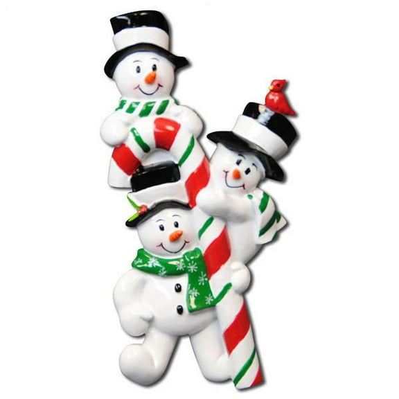 Candycane Snowman 3 Personalized Christmas Ornament DO-IT-YOURSELF