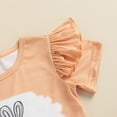 thumbnail image 6 of Douhoow 2Pcs Toddler Girl Easter Outfits Kid Short Sleeve Bunny T-Shirts Carrot Flared Pants, 6 of 8