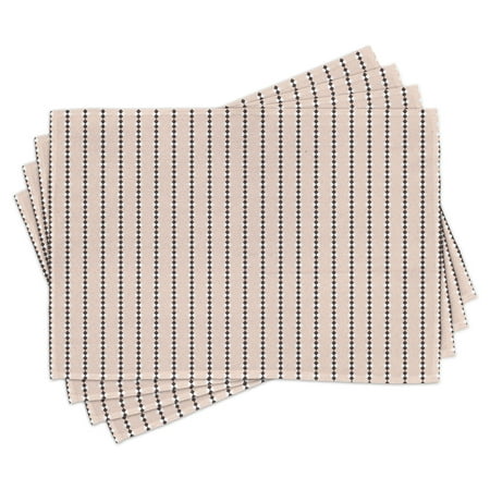 

Geometric Placemats Set of 4 Peach Colored Diamond Shapes on Cream Background Simplistic Diagonal Tile Print Washable Fabric Place Mats for Dining Room Kitchen Table Decor Peach Cream by Ambesonne