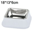 thumbnail image 2 of Roman column pet bowl anti-overturning detachable stainless steel food bowl - white square, 2 of 5