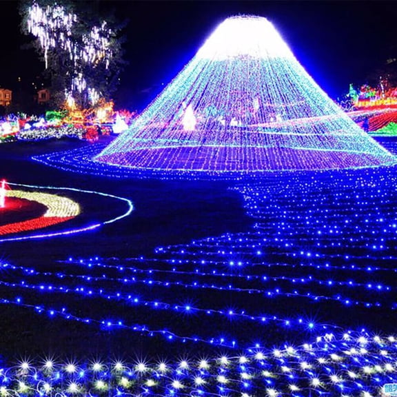 Christmas Lights Decorations, 100 LED 32FT 8 Modes Curtain Fairy String Lights Decor, Christmas Tree Lights Outdoor Waterproof for Christmas Holiday Wedding Party (Blue)