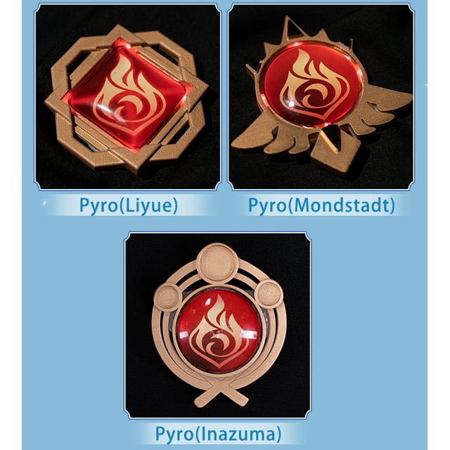 XXX Inazuma LED Vision Game Genshin Impact Cosplay ”Eye of God” Led Cosplay Props Pyro Cryo Hydro Geo Dendro Electro Anemo