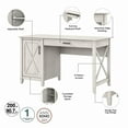 thumbnail image 3 of Bush Furniture Key West 54W Computer Desk with 2 Drawer Lateral File Cabinet and 5 Shelf Bookcase in Linen White Oak, 3 of 6