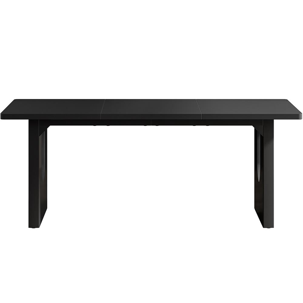 Resenkos Study Writing Desk, Computer Desk,71" Executive Desk, Modern Computer Desk with Wood Double Pedestal Base,Black