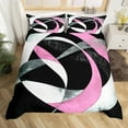 thumbnail image 2 of Manfei Female Men Women Abstract Swirl Stripes 2-Piece Comforter Cover Toddler Size,Geometric Spiral Lines Bedding Sets Toddler Size,Black Pink Ultra Soft Bed Set(No Comforter), 2 of 6