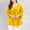 *Yellow, variant on ClodeEU Women's Plus Size Raglan Sleeve Top ,Pleated Round Neck 3/4 Sleeve Loose Fit Blouse Yellow,Womens Plus XL
