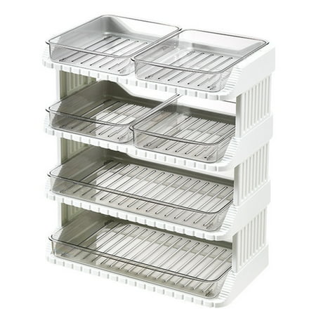 

SSBSM Detachable Preparation Tray Multi-layered Plastic Household Kitchen Preparation Shelf Cooking Supplies