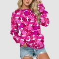 thumbnail image 2 of Vedolay Womens Fall Tops Hoodies for Women Sweatshirts Long Sleeve Crew Neck Pullover Casual 2023 Fall Clothes,Hot Pink S, 2 of 3