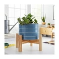 thumbnail image 4 of Ceramic Planter with Stand - Ceramic Indoor/Outdoor Plant Pot - Modern Garden Trend Design - Decorative Flower Pot for Home & Garden - 6" Blue, 4 of 12