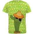 thumbnail image 2 of Cinco de Mayo Dabbing Cactus Let's Fiesta Party All Over Mens T Shirt Multi SM, 2 of 2