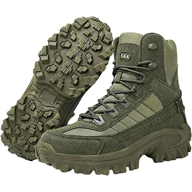 Dallader Mens Orthopedic Support Anti-Puncture Work Boots, Anti-Slip Zipper Slip On Wear-Resistant Hiking Boots For Outdoor
