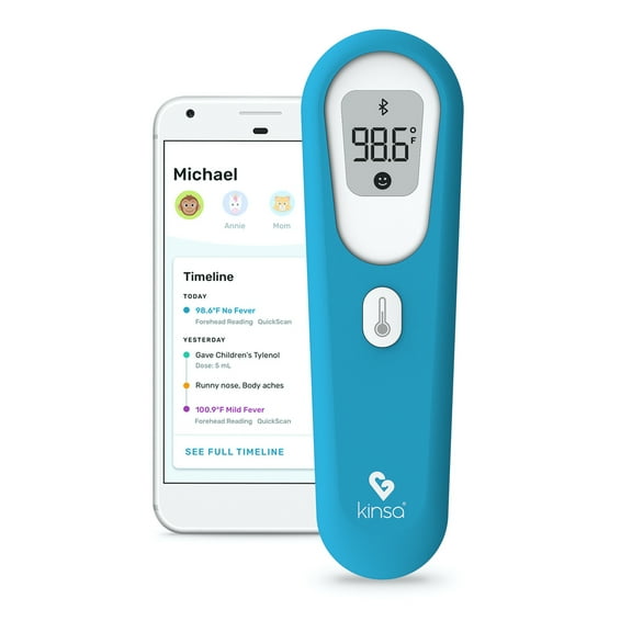 Kinsa Quick Scan Non-Contact Smart Thermometer for Fever, Smartphone App