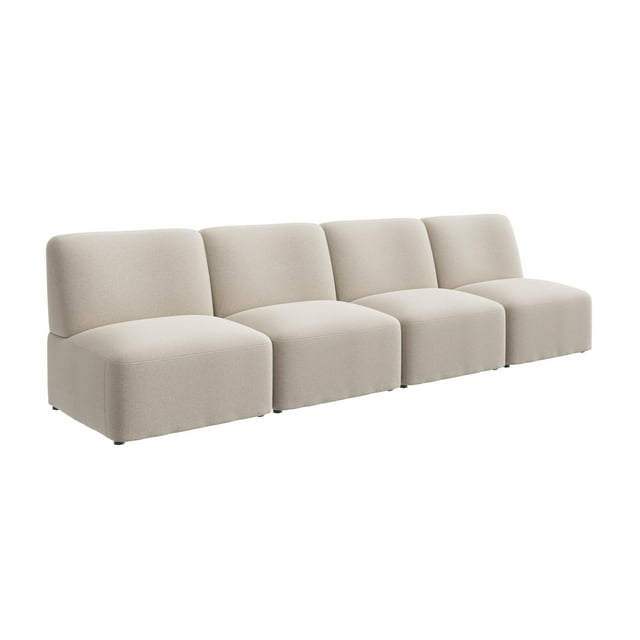 Canapé Sectionnel Modulaire 4 Places à Assembler en Tissu Avoine