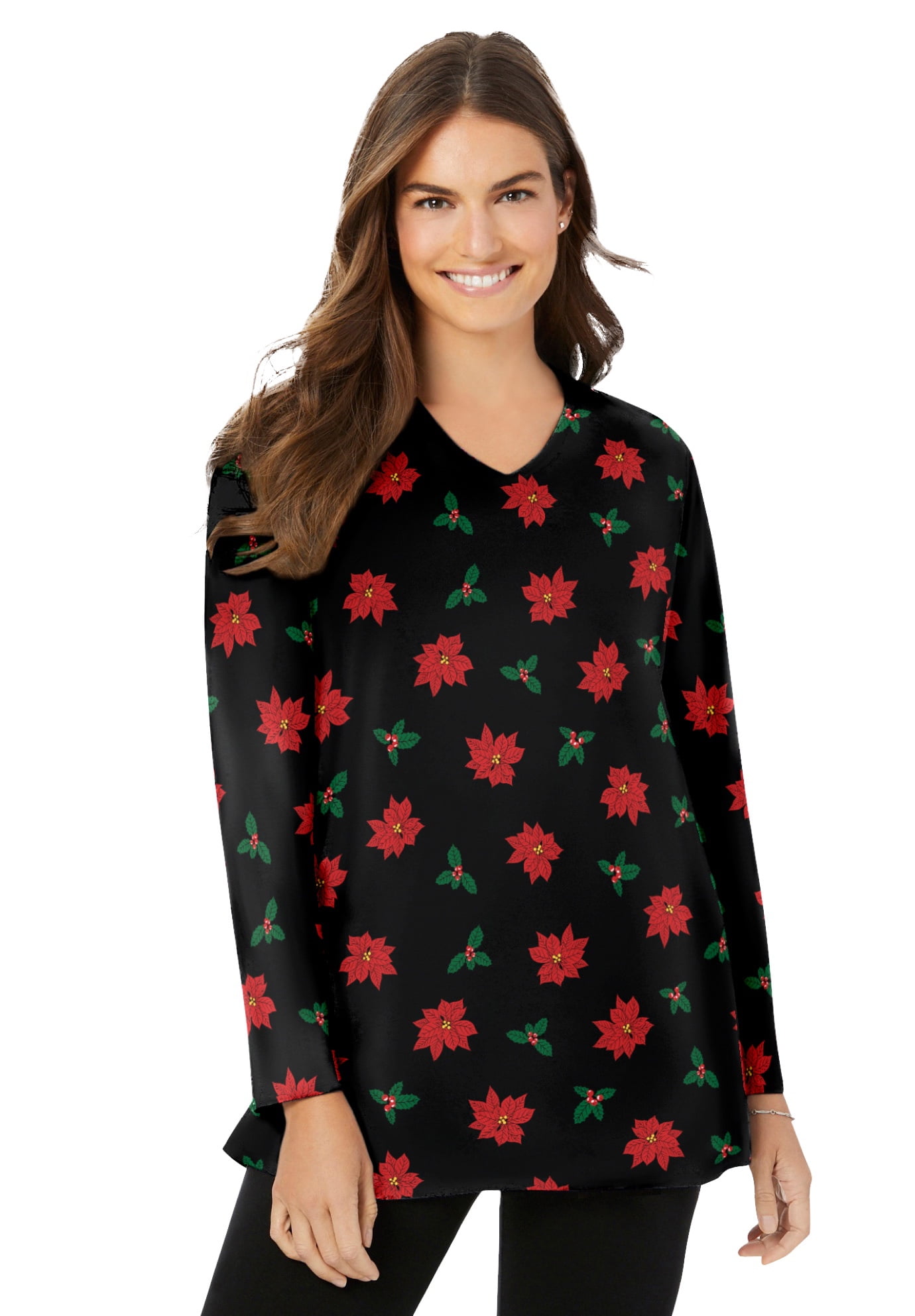 V-NECK BELL SLEEVE TUNIC - NAC - PLUS SIZE