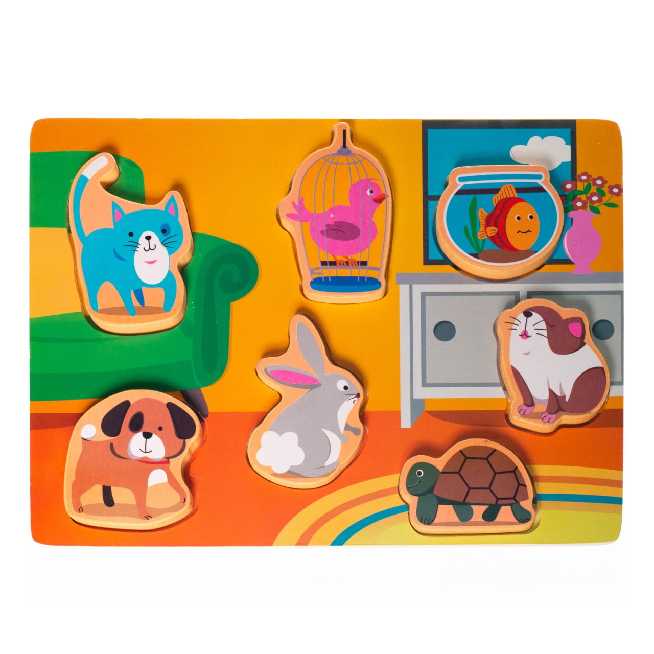 Eliiti Wooden Farm Animals Jigsaw Puzzle for Toddlers 2 to 4 Years Old Boy Girl 