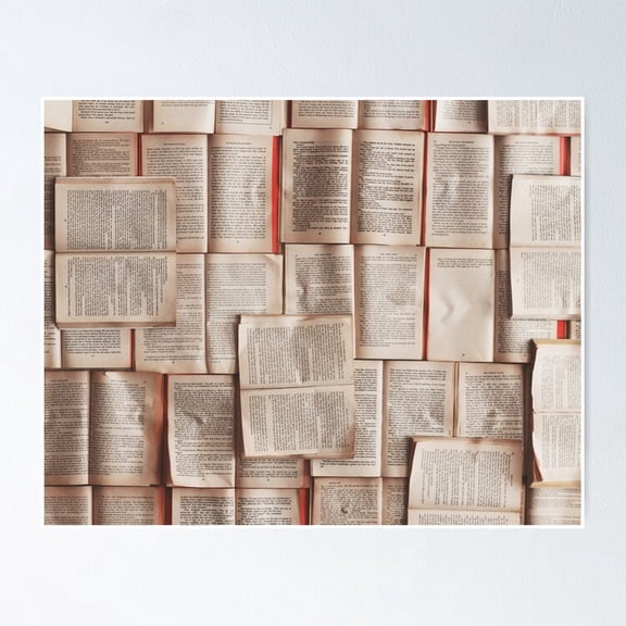 Poster Open Book - No Framed, Vintage Wall Art, Trendy Retro Print, Positive Quote Poster, Room Decor, Wall Art, Poster Only