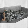 thumbnail image 5 of Geometric Soft Flannel Fleece Throw Blanket, Repetitive Abstract Circles Triangles in Monochrome Tone Illustration, Cozy Plush for Indoor and Outdoor Use, 50" x 70", Charcoal Grey White, by Ambesonne, 5 of 5