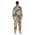thumbnail image 4 of FORMRS Onesies Pajama for Adults Unisex Hoodie Winter Jumpsuit One Piece Sleepwear, Sizes S-2XL, Gray Floral Pattern, 4 of 7