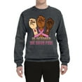 thumbnail image 2 of Wild Bobby In October We Wear Pink Protest Fists Breast Cancer Awareness Unisex Crewneck Sweatshirt, Charcoal, Small, 2 of 6