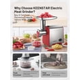 thumbnail image 2 of Picadora de carne KEENSTAR 450W de acero inoxidable con kit para salchichas, 2 of 7