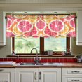 thumbnail image 3 of Yayeee Kitchen Curtains Tier Set of 2 Light Filtering 57"x24" Over Sink Window Panels, Pink Grapefruit Slices, 3 of 7