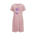 thumbnail image 5 of Wancir Women's Soft Love Heart Print Lounge Dress, Plus Size Short Round Neck Nightdress, 5 of 5