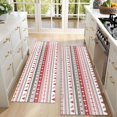 thumbnail image 4 of Kitchen Rugs Sets Of 2,Red and White Christmas Striped Pattern Anti Fatigue Kitchen Mat Rugs Non Slip Washable,Decorative Kitchen Floor Mats for Kitchen,Sink,Laundry,17"X47", 4 of 5
