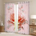 thumbnail image 2 of Homewish Pink Rose Black Out Curtains,Romantic Floral Flower Curtains Pack of 2 (42x63 Each),Retro Print Bedroom Curtains For Girls Kids,Breathable Home Decor, 2 of 6