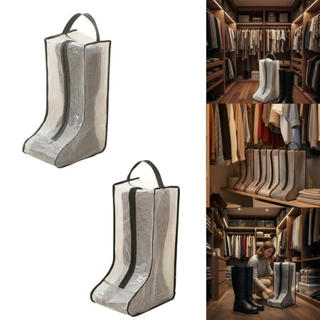 Black Shoe and Boot Dust Bag Portable Transparent Large Capacity Travel Container for Professional Apparel Maintenance Management and Waterproof Footwear Interior Organization Version One Black Shoe and Boot Dust Bag Portable Transparent Large Capacity Travel Container for Professional Apparel Maintenance Management and Waterproof Footwear Interior Organization Version One