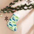 thumbnail image 7 of Balery Cute Dinosaur Blue Green Pattern Christmas Stockings with Initials, 18" Large Knit Christmas Stocking,Xmas Stocking for Kids, Holiday and Family Stocking, 7 of 7