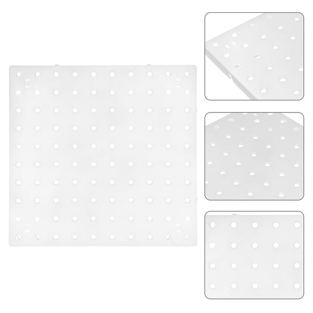Minkissy 1Set Simple Design Plastic Pegboard Panels 11.8x11.8x0.6in For Kitchen Bathroom Living Room Tool Storage