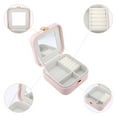 thumbnail image 4 of REGALWOVEN Square PU Leather Jewelry Box with Mirror for Women, Single Layer Jewelry Organizer with Snap Closure Pink, 4 of 7