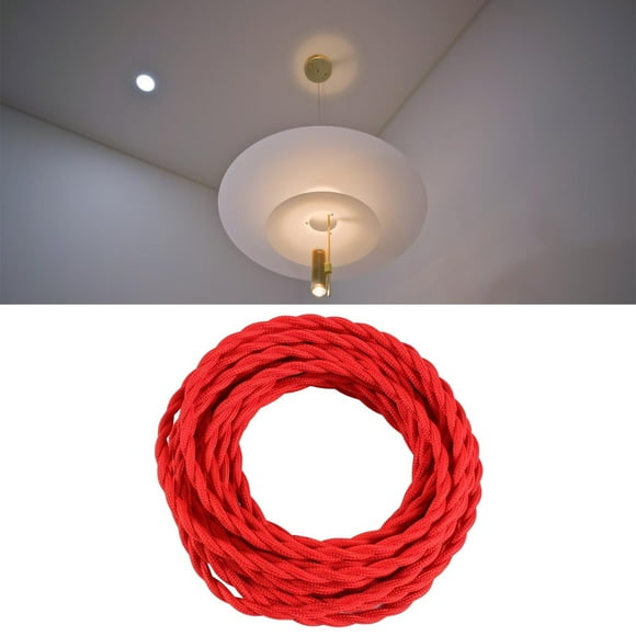 Cable de luz colgante, cable de lámpara, cable de iluminación colgante, 5 m, bricolaje, retro, cable de lámpara, cable de accesorio de iluminación para cocina doméstica industrial rojo