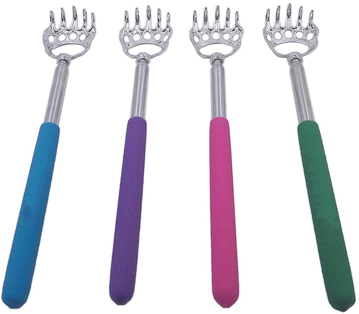 (4Pack) Telescoping Back Scratcher ,Portable Extendable Telescopic Bear Claws Metal Back