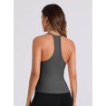 thumbnail image 2 of DARING DIVA Women's Ribbed Slim-Fit Deep V Neck Tank Tops L Dark Gray, 2 of 6