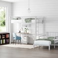 thumbnail image 4 of Zimtown Twin Over Twin Metal Bunk Bed Frame with Desk and Storage Drawers, Space Saving Loft Bed Frame for Bedroom, White, 4 of 10