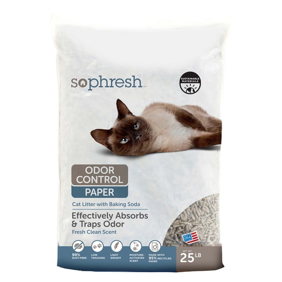 So Phresh Scented Odor Control Paper Pellet Cat Litter 25 lbs.