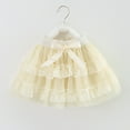 thumbnail image 2 of AJTQTH Girls Skirt Summer Elastic Waist Mesh Layered Lace Trim Fluffy Skirt Tiered Princess Skirt for Holiday Party Outfits Beige 9 Years, 2 of 9