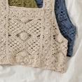 thumbnail image 4 of Women Vintage Crochet Camis Vest Boho Hollow Out Floral Knit Sleeveless Crop Top, 4 of 8