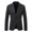 Black-f, variant on QHFBli Mens Formal Suit Jacket Blazer Plaid 2 Button Closure Prom Business Sport Coat