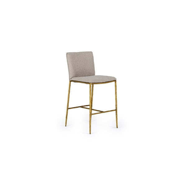 Modrest Atlanta - Modern Beige Fabric & Brass Counter Chair