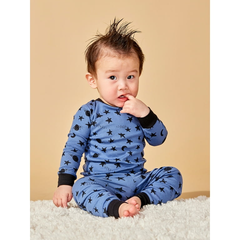 Little Star Organic Baby Toddler Boy 4 Pc Long Sleeve Long Pant Pajamas Size 9 Months 5T Walmart