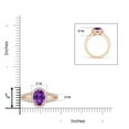 thumbnail image 4 of ANGARA Natural Oval 1.6 ct Amethyst Split Shank Halo Ring in 14K Rose Gold for Women (Size-9x7mm) | February Birthstone, Birthday, Anniversary, Jewelry Gift for Women | Natural Amethyst Ring, 4 of 8