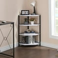 thumbnail image 2 of VECELO 4-Tier Corner Shelf, Multipurpose Wood Storage Stand for Small Spaces, Bedroom, Living Room, White, 2 of 8