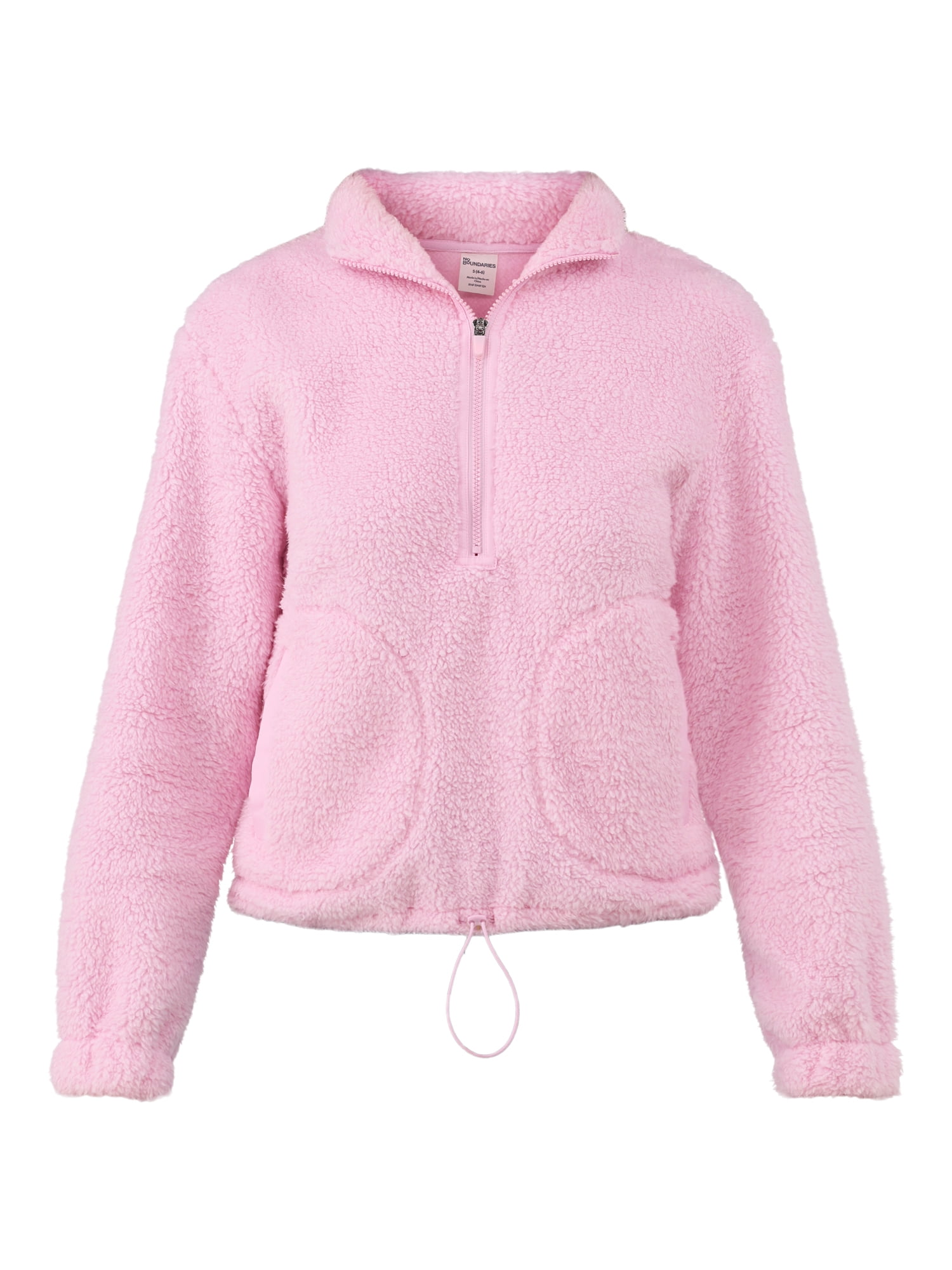 No Boundaries Half Zip Plush Pullover with Pockets, Women's and Women's Plus