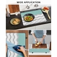 thumbnail image 6 of nqOlkjepod Large Induction Cooktop Protector Mat 36"x21", Grey Chevron Stove Top Covers for Electric Stove, Geometric Turquoise Print Wavy Striped White Stove Burner Cover Mats Stove Cover, 6 of 8